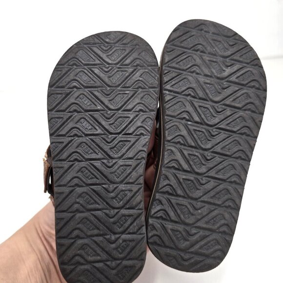 REEF boys Little Twinpin Flip-Flop Brown Leather Sling Back - Picture 7 of 7